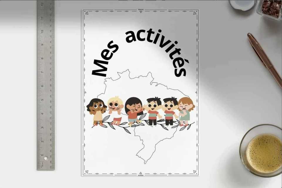 Ficha de atividades para criança aprender português e francês