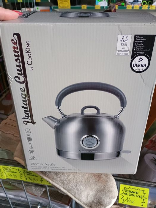 Retro czajnik elektryczny z termometrem Vintage Cuisine