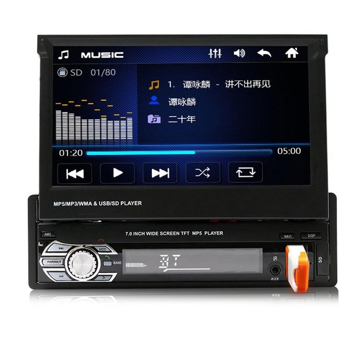 Автомагнітола swm 9601g 7in з висувним екраном bluetooth mp5 gps fm-ра