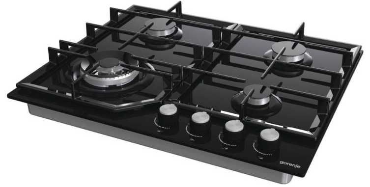 Варильна поверхня газова Gorenje GTW641KB з турбо камфоркою