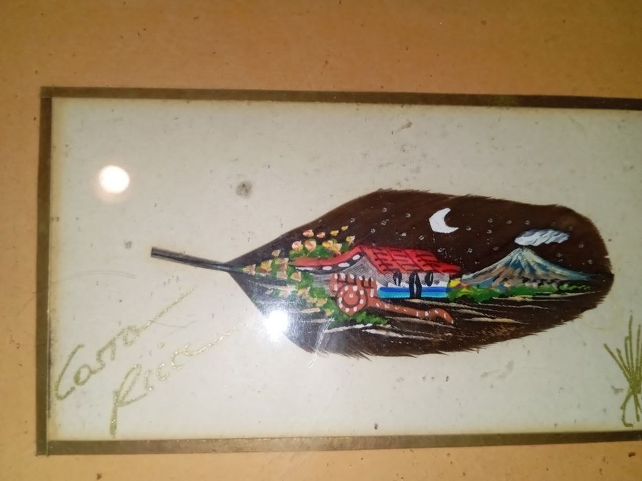 Pena assinada moldura pequena
