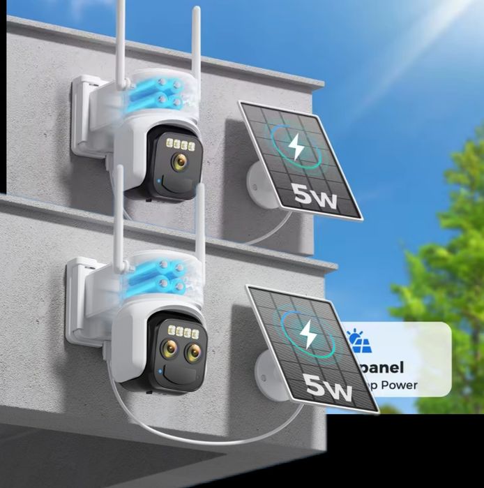 5 мп / 10 mp автономная WiFi камера с солнечной панелью O-kam pro