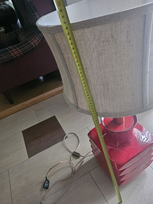 Lampa ceramiczna duza z abazurem.