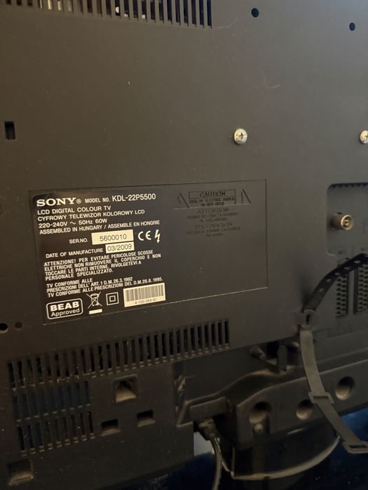 TV Sony Bravia Lcd 22 Cale