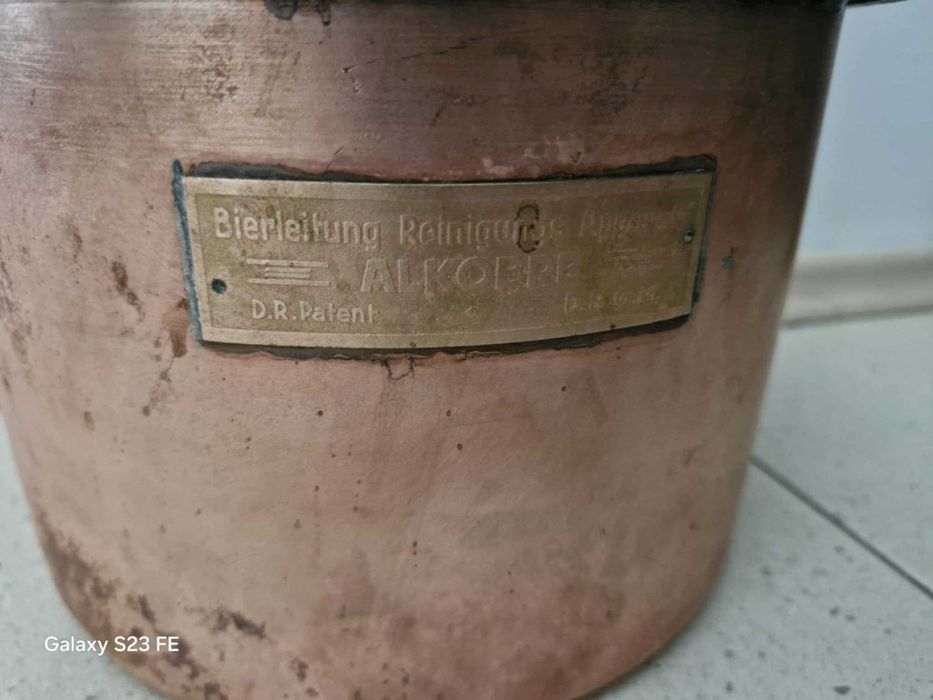 ALKOBRE  „D.R. Patent” zabytkowy miedziany aparat do Browarnictwa