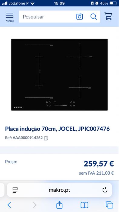 Placa 70 cm nova