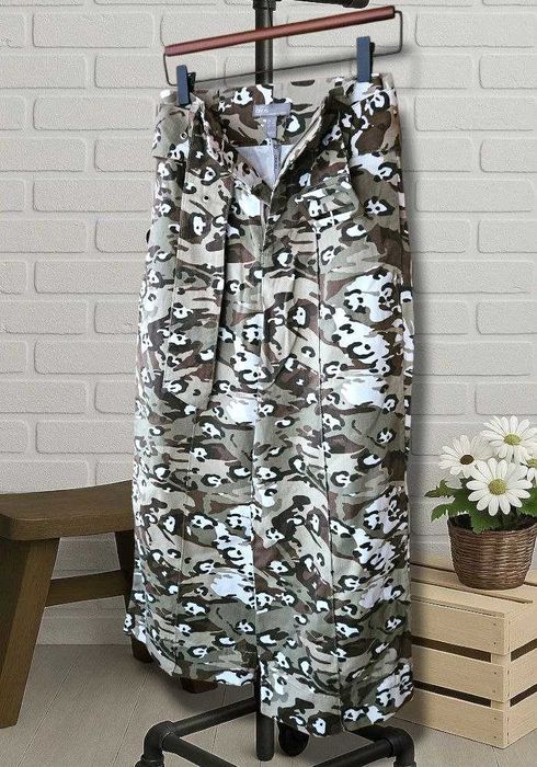 Камуфляжные широкие брюки с высокой посадкой Asos, р. XS/S