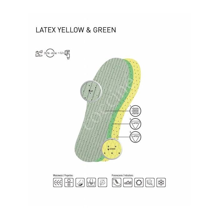 r.43-44 - wkładki do butów latex yellow&green coccine