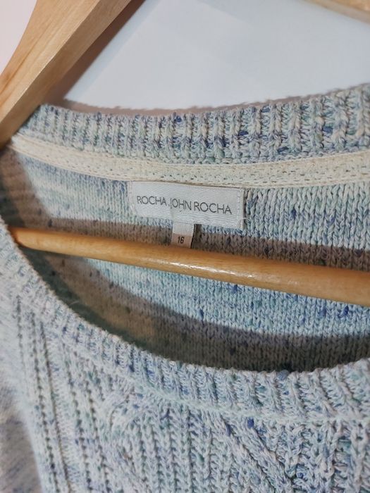 Niebieski sweter 42/XL szary sweter 44/XL kolorowy sweterek pleciony s