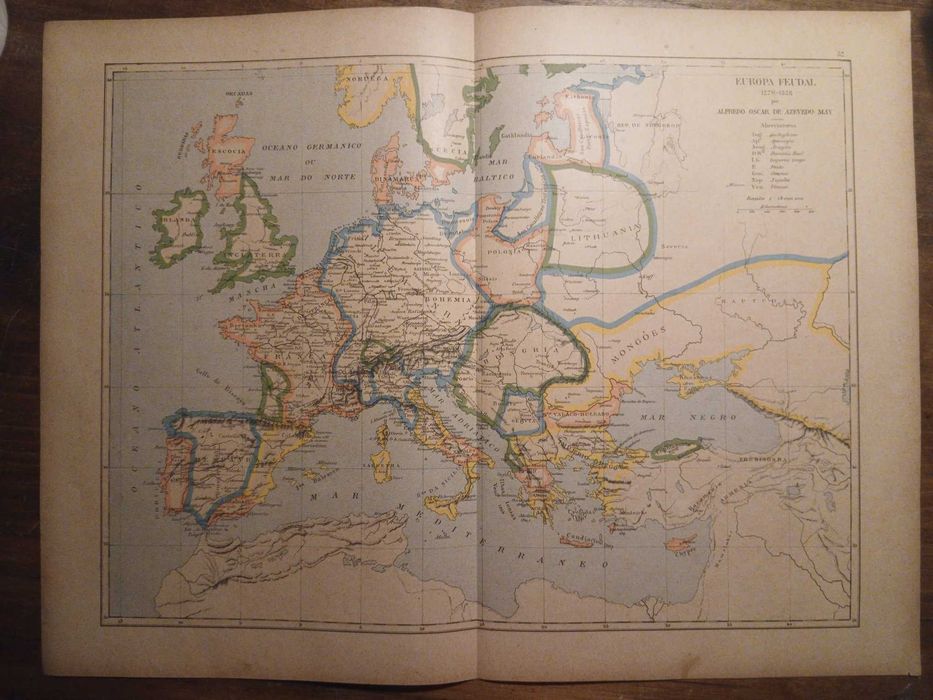 Mapa Europa Feudal (1270-1328) (Final do Século XIX, Início Séc XX)