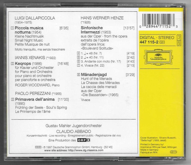 Dallapiccola / Henze / Xenakis / Perezzani - Wien Modern III [CD]