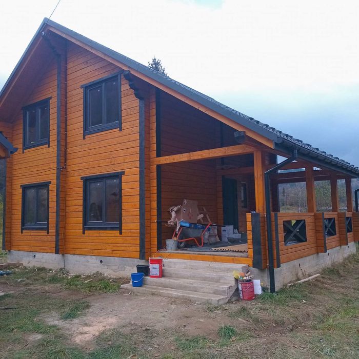 Будинок з дерева зруб  клеєного, профільованого оциліндрованого бруса