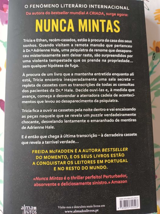 Livro NOVO NUNCA MINTAS de FREIDA McFADDEN