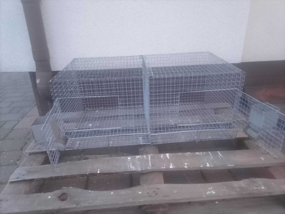 Klatka HODOWLANA aluminium ocynk podwójna  króliki PRZEPIÓRKI drób