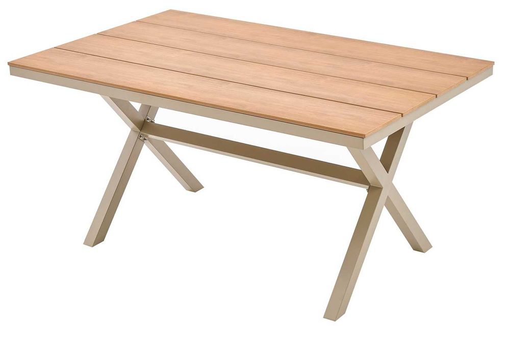 Stół Polywood Deska WPC Stolik Do Ogrodu Prostokątny Beż 90x150x75