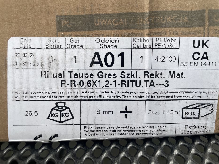 Pradyż RITUAL TAUPE Gres szkl. Rety. Mat 60X120