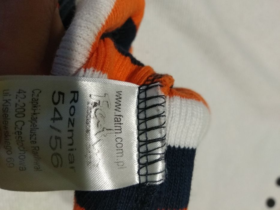 Czapka w paski z pumą 54-56 cm 98-104 Fatm