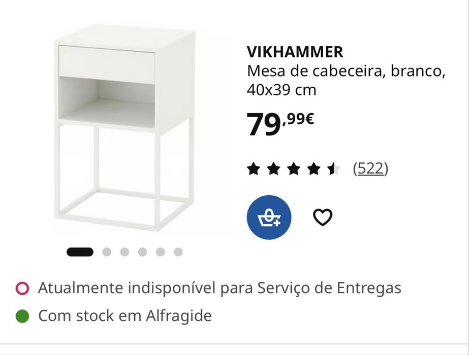 Mesa de cabeceira ikea vikhamer