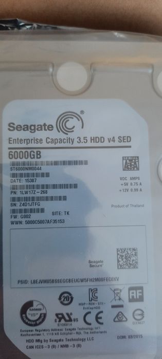 Seagate 3.5 hdd v4 sed 6000 gb