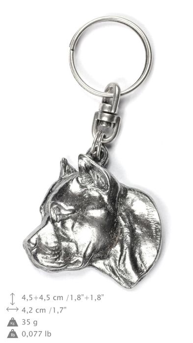 Amerykański Staffordshire terrier brelok do kluczy posrebrzany Art-Dog