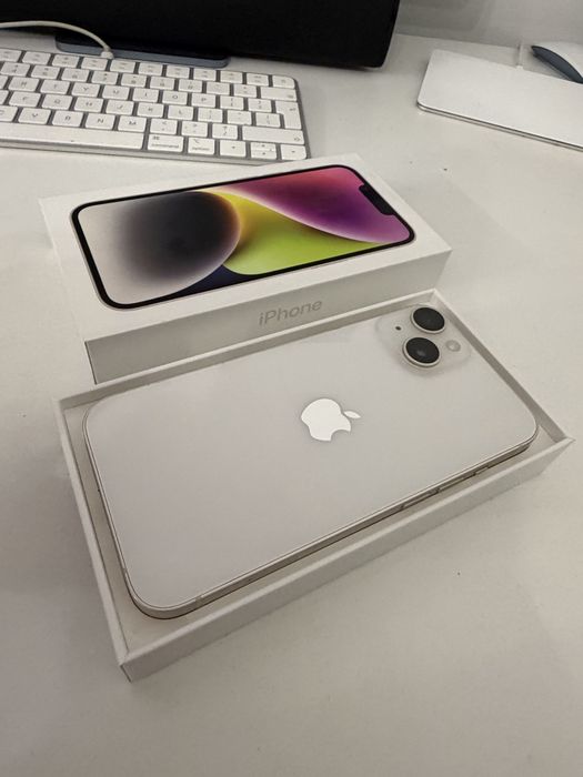 Bateria 100%  iPhone 14 128gb Starlight Stan Idealny