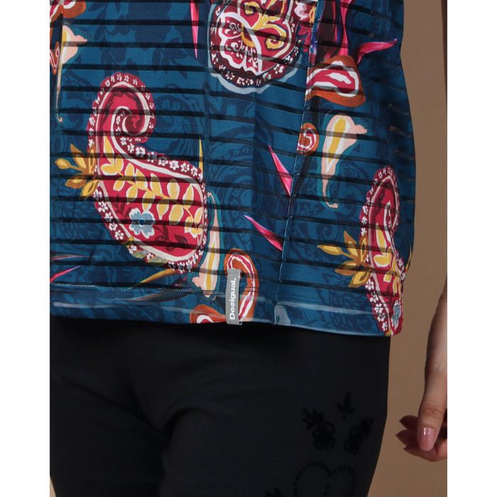 T-shirt Desigual z ramiączkami Etnic Paski Top S