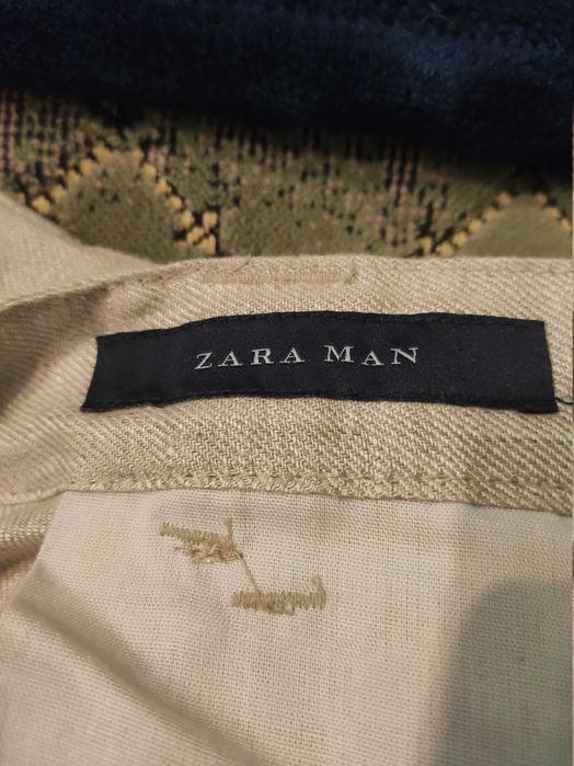 Чоловічі лляні штани Zara (розмір S, обхват талії 82 см)