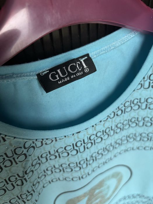 Gucci koszulka oryginalna turkusowa r.S