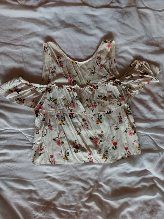 Blusa Branca Florida Criança