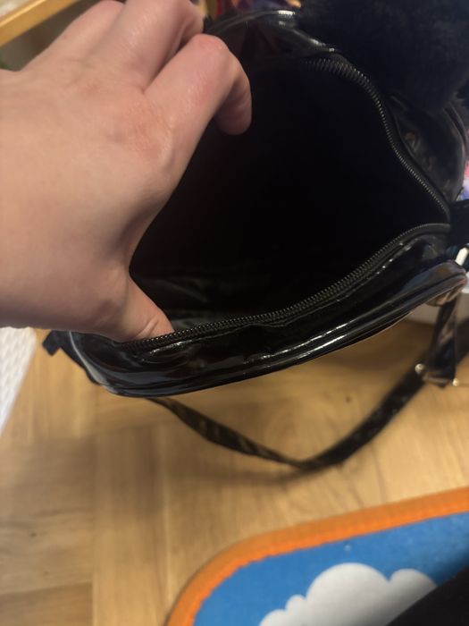 Torebka dla dziewczynki kot czarny puchata i lateks