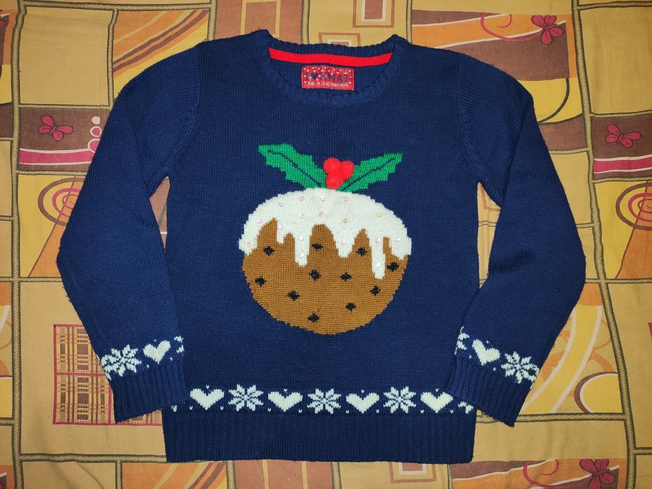 Новогодняя кофта свитер новорічний на девочку  5-11л.