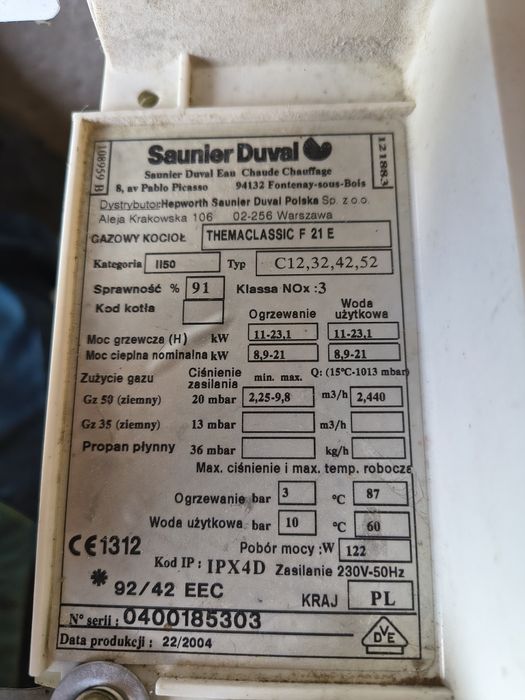 Kocioł gazowy saunier duval