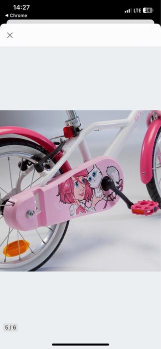 Rower dziecięcy Btwin 500 Doctogirl 16 cali
