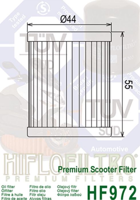 Filtro de óleo para Scooter HIFLO HF972 NOVO
