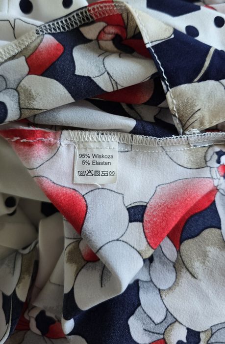 Lekka bluzka 44 / 46 Eltex kropki kwiaty