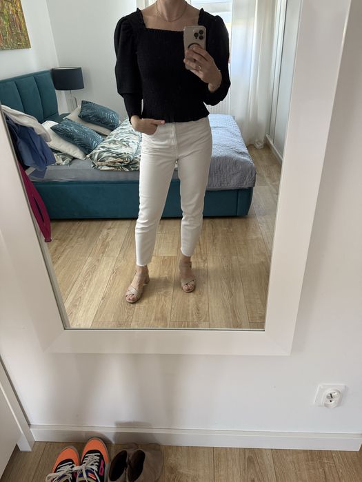 Spodnie biale damskie S/M skinny jeans super stan