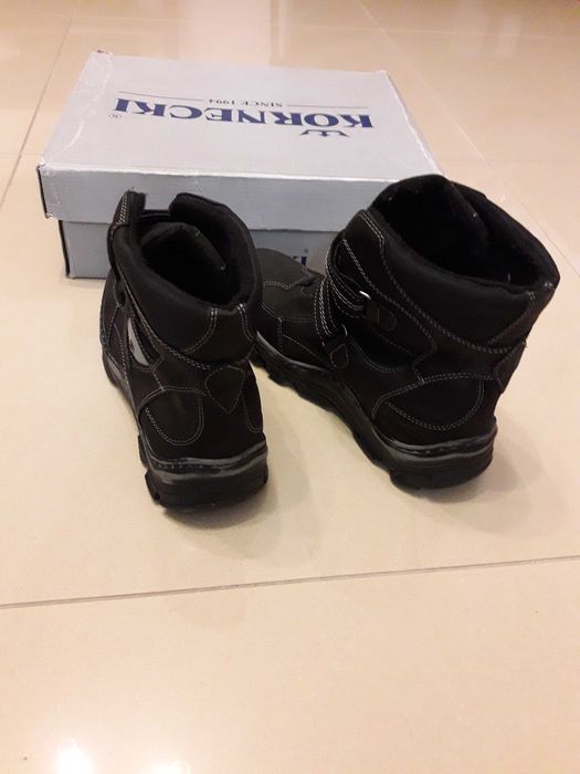 Buty zimowe dla chłopca KORNECKI rozmiar 38 czarne skóra NOWE