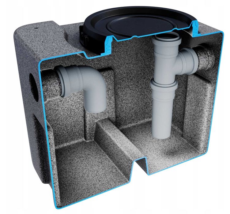 PODZLEWOWY SEPARATOR TŁUSZCZU, smaru, oleju, pod zlew - 0,5 m³/h atest