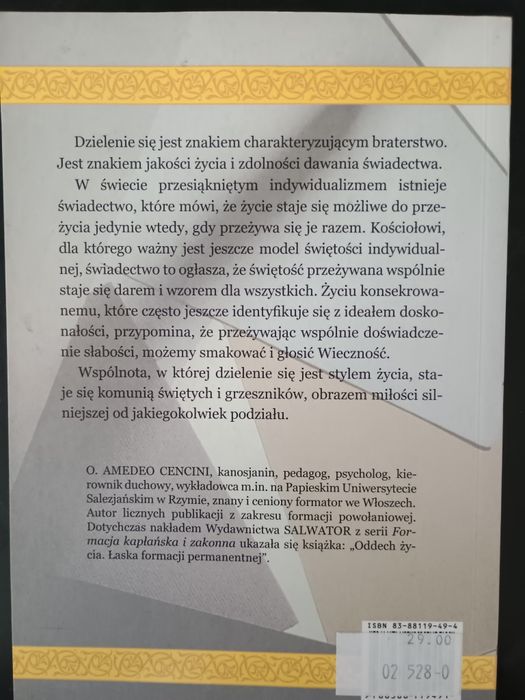 Wspólnota zakonna wspólnotą grzeszników i świętych. CENCINI
