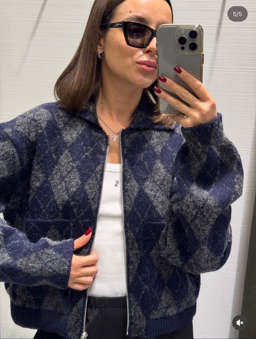 Бомбер Zara S M трикотажний бомбер