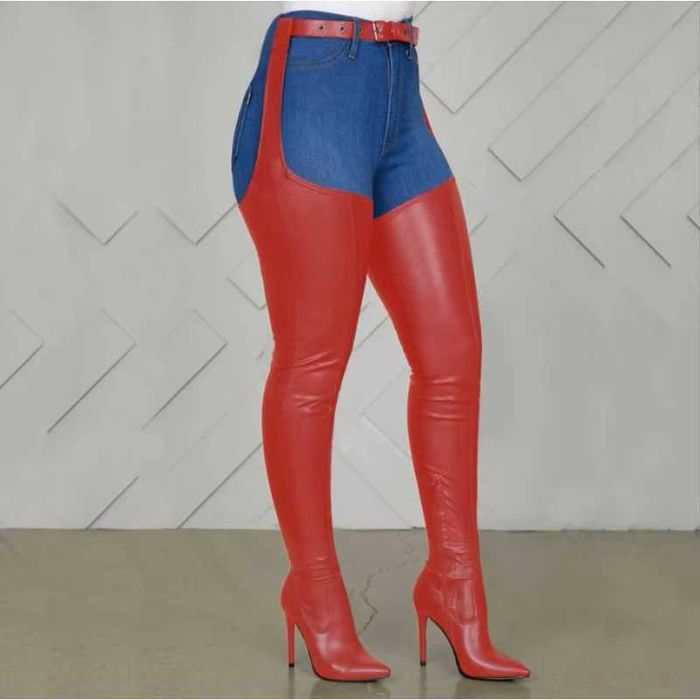 Długie kozaki zapinane do paska w 2 kolorach