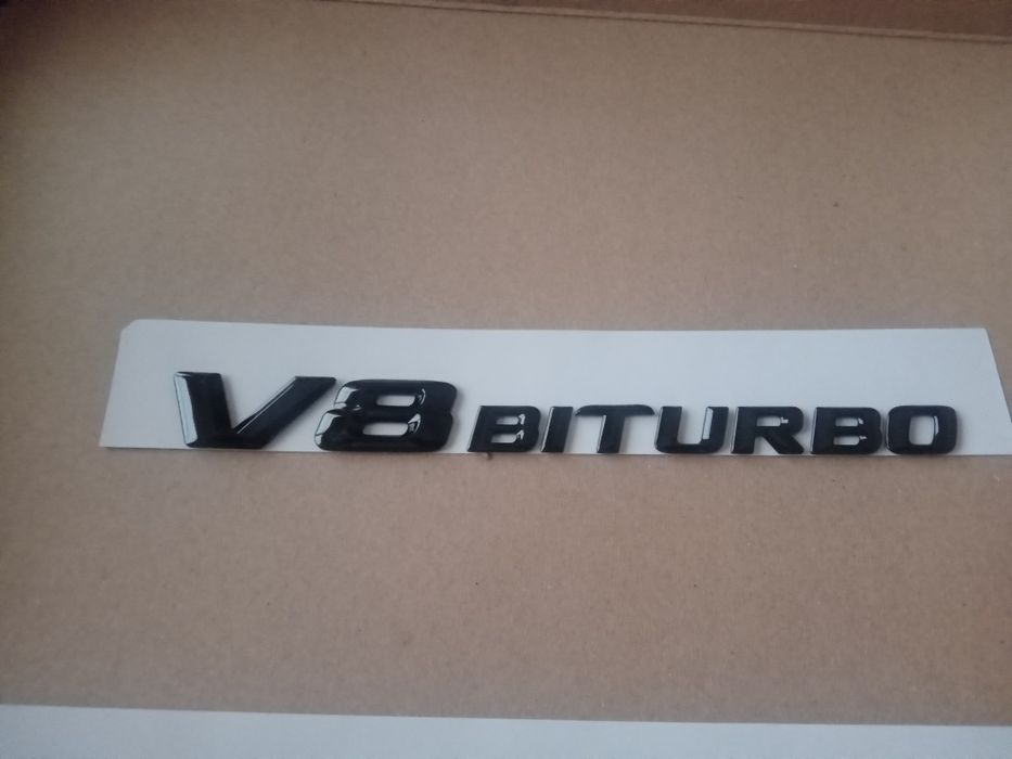 napis v 8 biturbo  do Mercedesa na bok  czarny promocja
