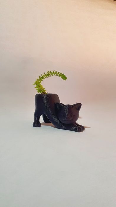 Vaso de gato preto