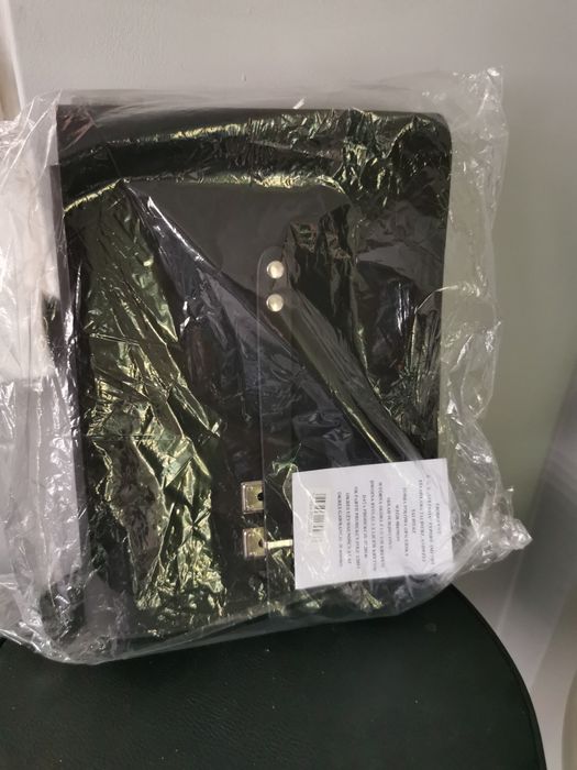 Torba polowa, oficerska, wojskowa, skórzana, czarna.