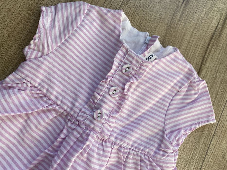 Nowa elegancka sukienka coccodrillo w paski z kotkami