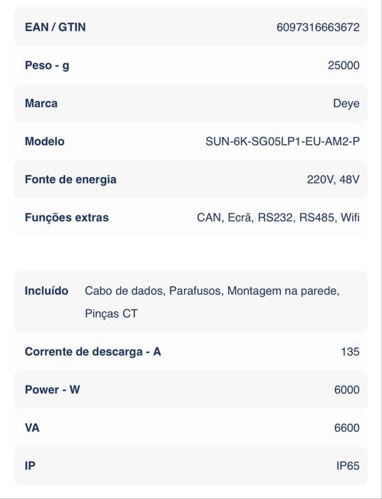 8 Paineis 665w bi faciais + inversor Deye 6kw + Bateia 10kw
