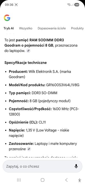 Ram DDR3L 16GB (2x8GB) 1,35V 1600MHz  Goodram