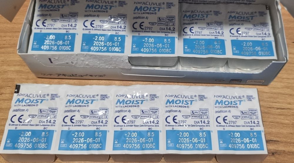 Лінзи одноденні acuvue moist -2.0