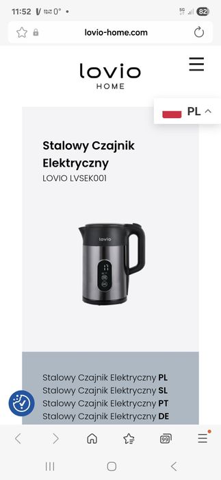 Czajnik elektryczny bezprzewodowy 1,5 l  lovio