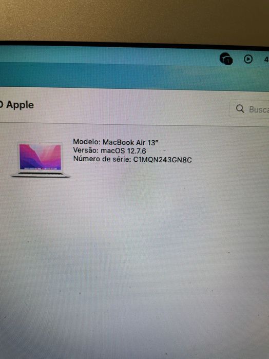 MacBook Air 13 Versão: macOS 12.7.6